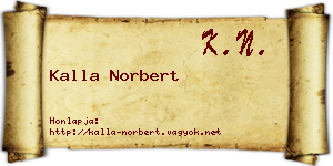 Kalla Norbert névjegykártya