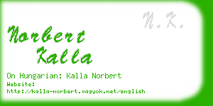 norbert kalla business card